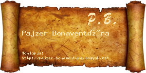 Pajzer Bonaventúra névjegykártya